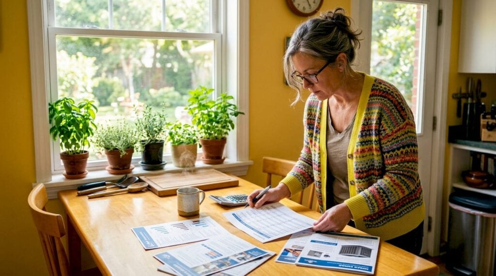 Property manager reviewing plumbing service options