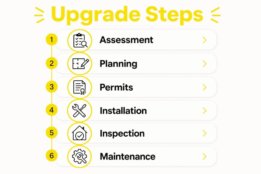 Infographic showing restaurant plumbing upgrade steps