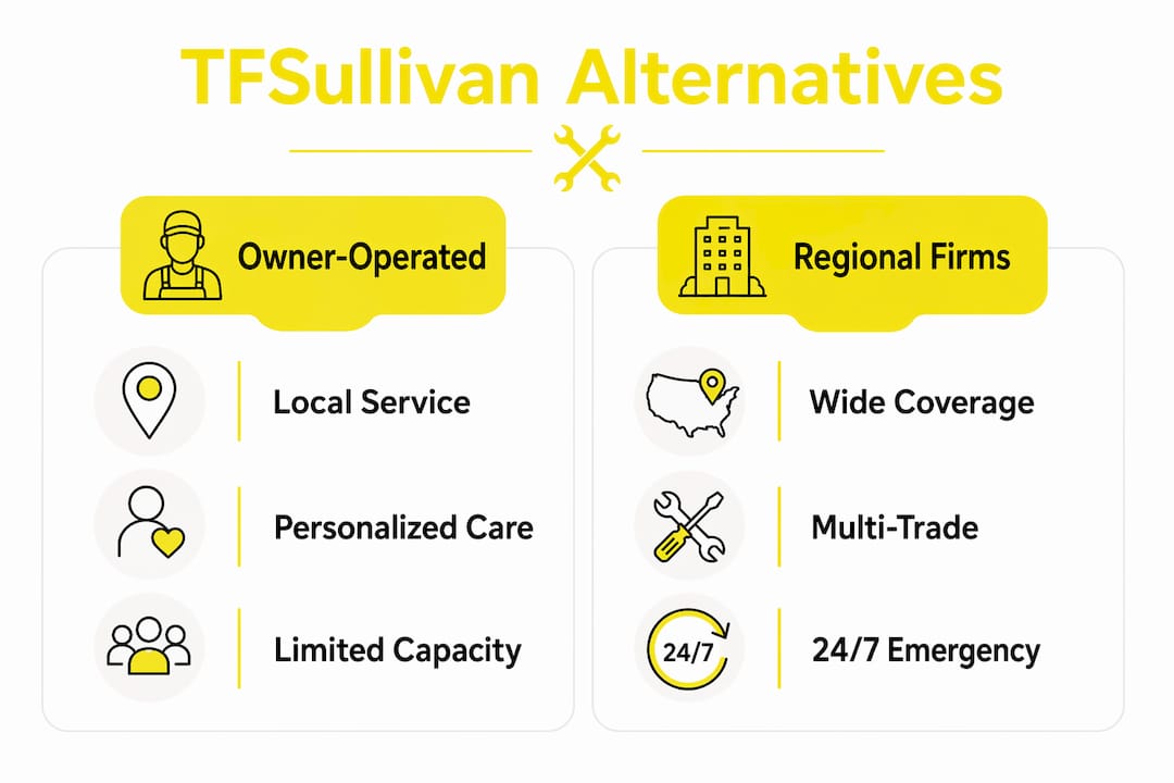 Infographic comparing owner-operated and regional plumbing firms